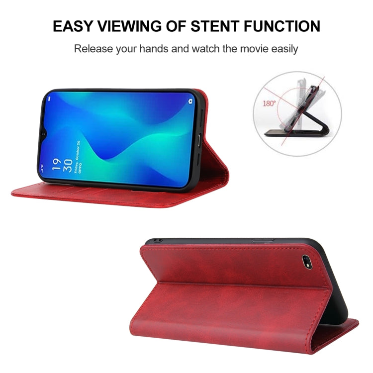 For OPPO A1k Magnetic Closure Leather Phone Case