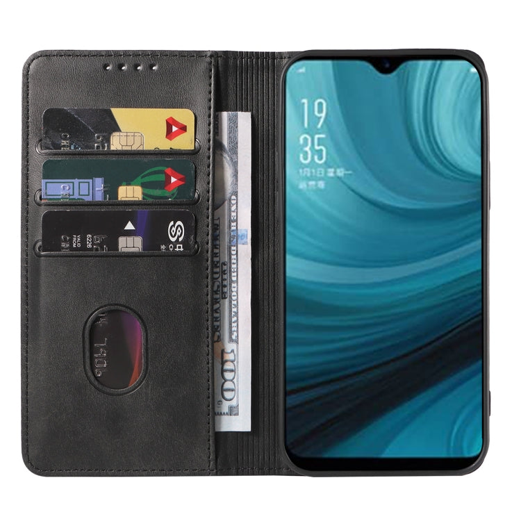 For OPPO A7n Magnetic Closure Leather Phone Case