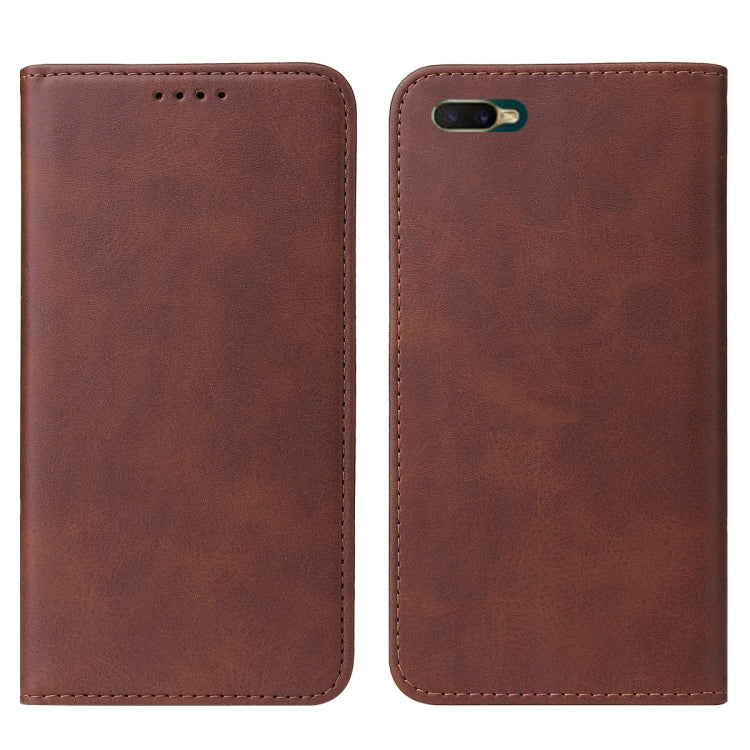 For OPPO A7n Magnetic Closure Leather Phone Case