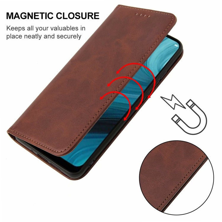 For OPPO A7n Magnetic Closure Leather Phone Case