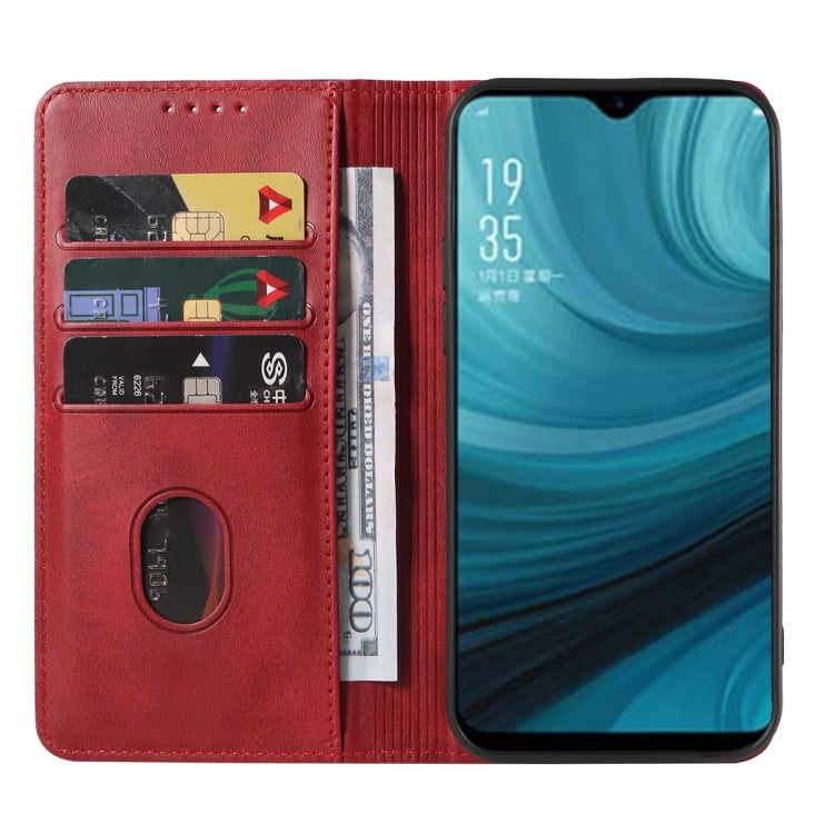 For OPPO A7n Magnetic Closure Leather Phone Case