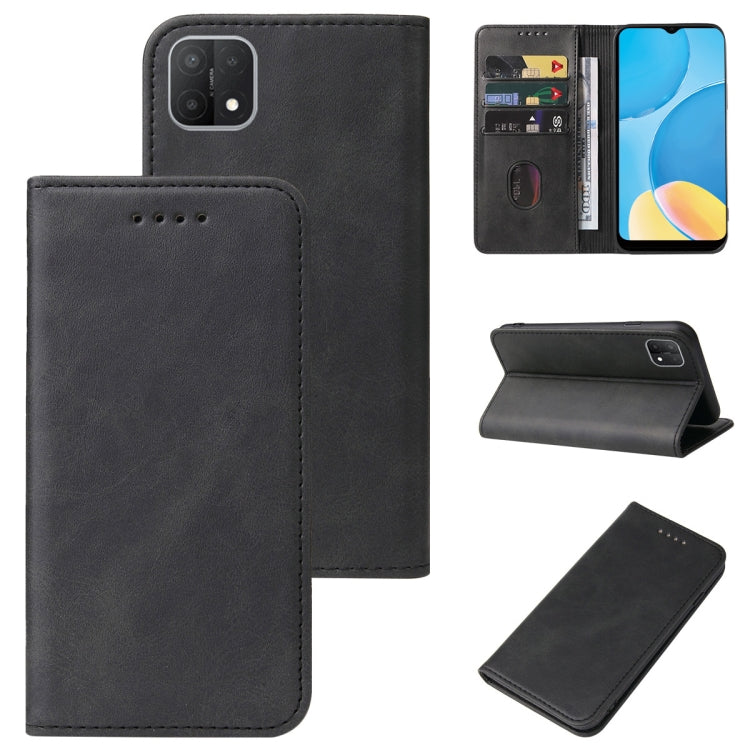 For OPPO A15s Magnetic Closure Leather Phone Case