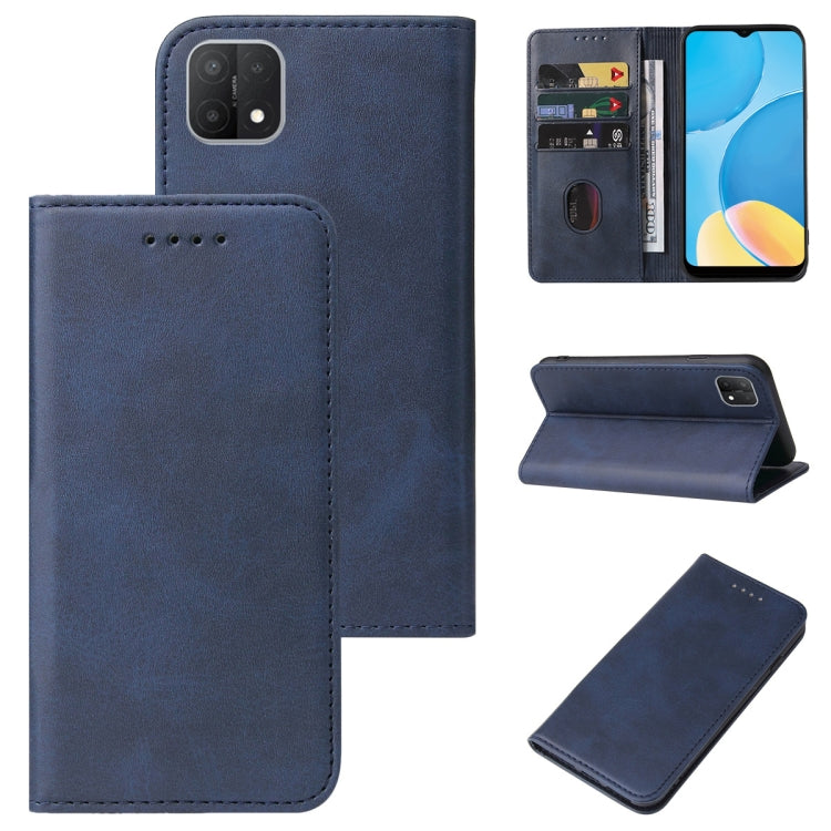 For OPPO A15s Magnetic Closure Leather Phone Case