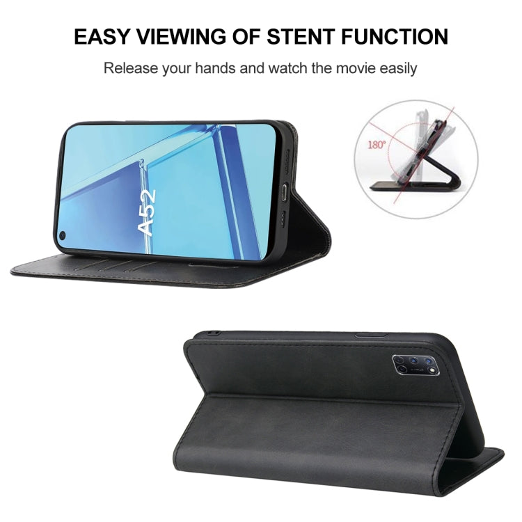 For OPPO A52 Magnetic Closure Leather Phone Case