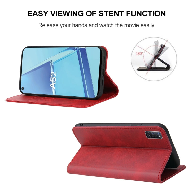 For OPPO A52 Magnetic Closure Leather Phone Case