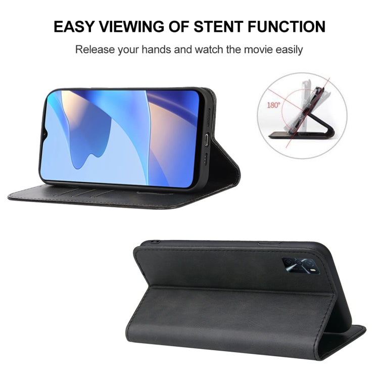 For OPPO A54s Magnetic Closure Leather Phone Case