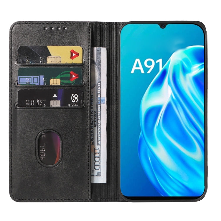 For OPPO A91 Magnetic Closure Leather Phone Case