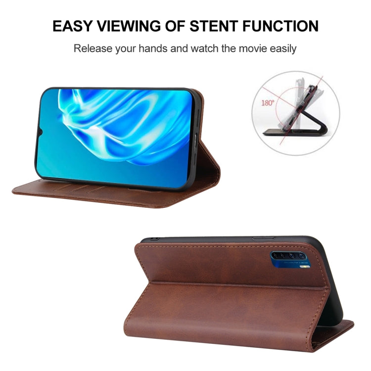 For OPPO A91 Magnetic Closure Leather Phone Case