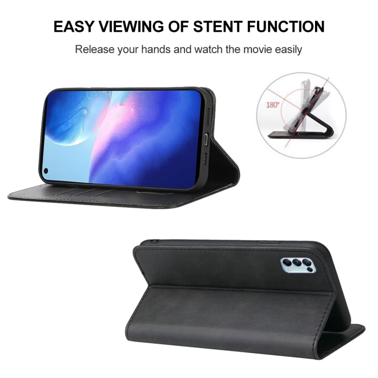 For OPPO Reno5 4G Magnetic Closure Leather Phone Case