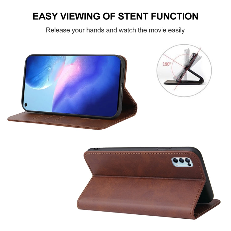 For OPPO Reno5 4G Magnetic Closure Leather Phone Case