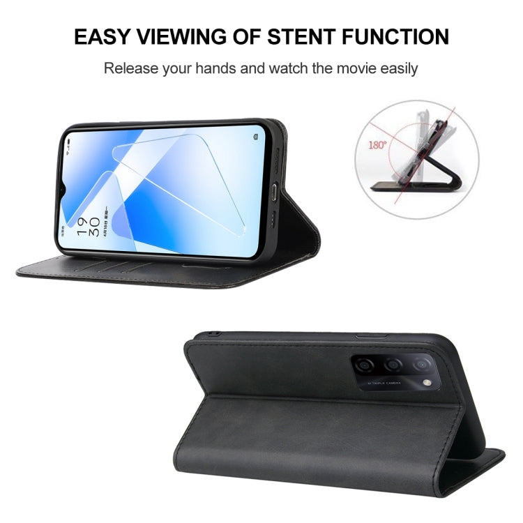 For OPPO A55s 5G / CPH2309 Magnetic Closure Leather Phone Case