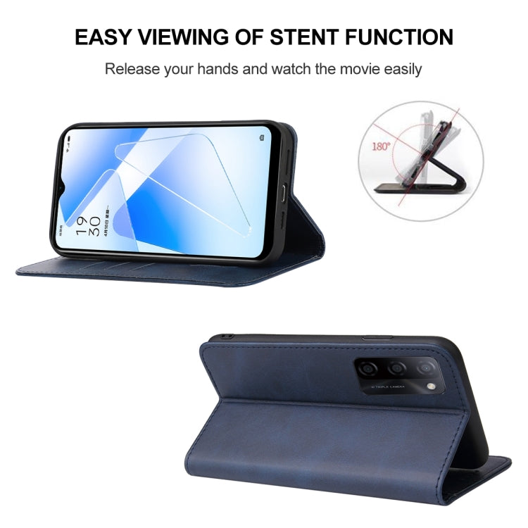 For OPPO A55s 5G / CPH2309 Magnetic Closure Leather Phone Case