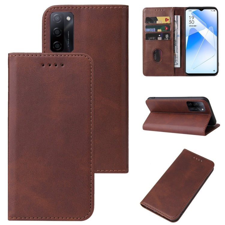 For OPPO A55s 5G / CPH2309 Magnetic Closure Leather Phone Case