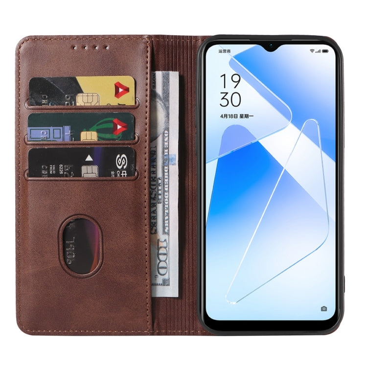 For OPPO A55s 5G / CPH2309 Magnetic Closure Leather Phone Case