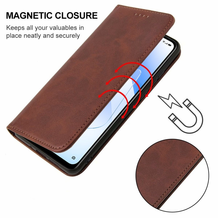 For OPPO A55s 5G / CPH2309 Magnetic Closure Leather Phone Case