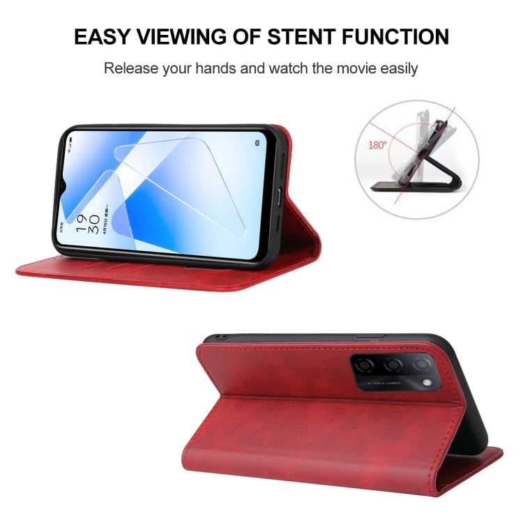 For OPPO A55s 5G / CPH2309 Magnetic Closure Leather Phone Case