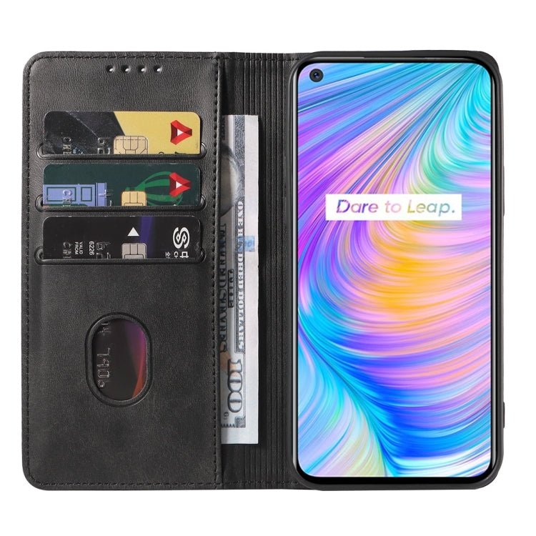 For Realme Q2 Magnetic Closure Leather Phone Case