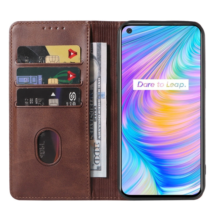 For Realme Q2 Magnetic Closure Leather Phone Case