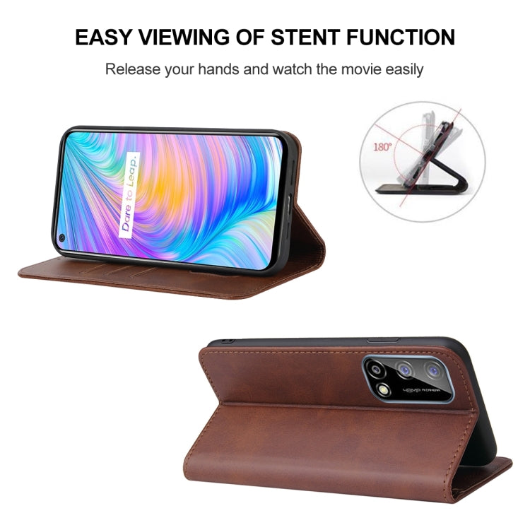 For Realme Q2 Magnetic Closure Leather Phone Case