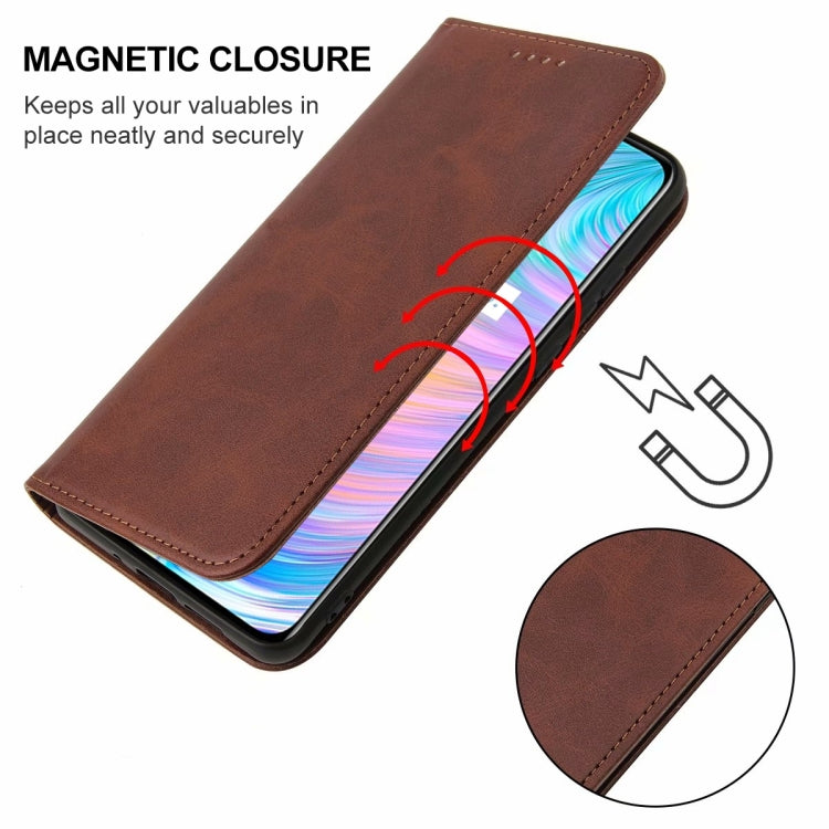For Realme Q2 Magnetic Closure Leather Phone Case