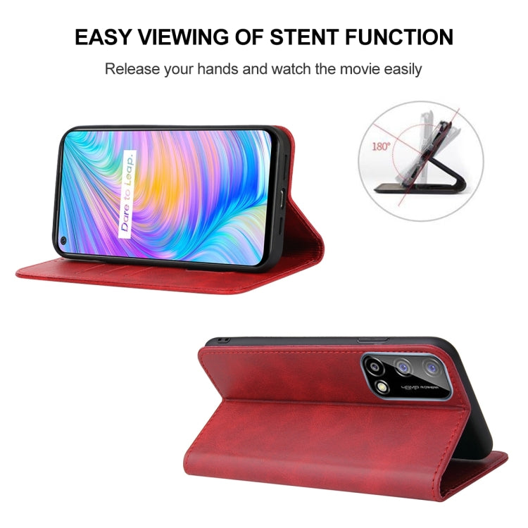 For Realme Q2 Magnetic Closure Leather Phone Case