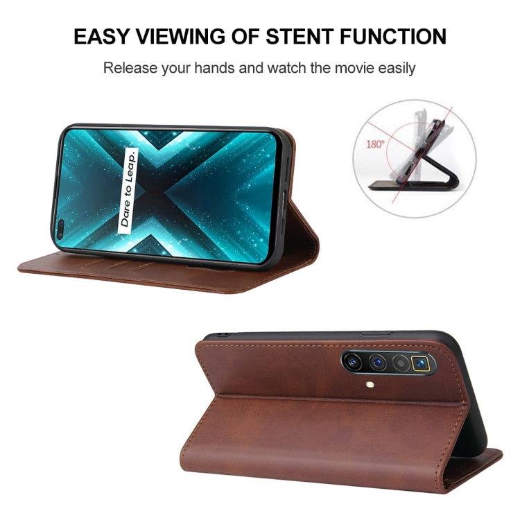 For Realme X3 SuperZoom Magnetic Closure Leather Phone Case