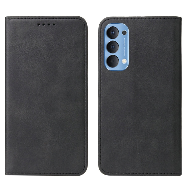 For OPPO Reno4 Magnetic Closure Leather Phone Case