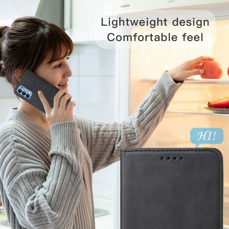 For OPPO Reno4 Magnetic Closure Leather Phone Case