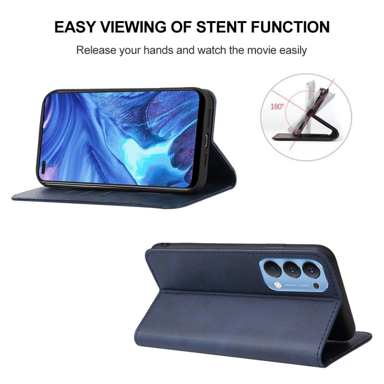 For OPPO Reno4 Magnetic Closure Leather Phone Case