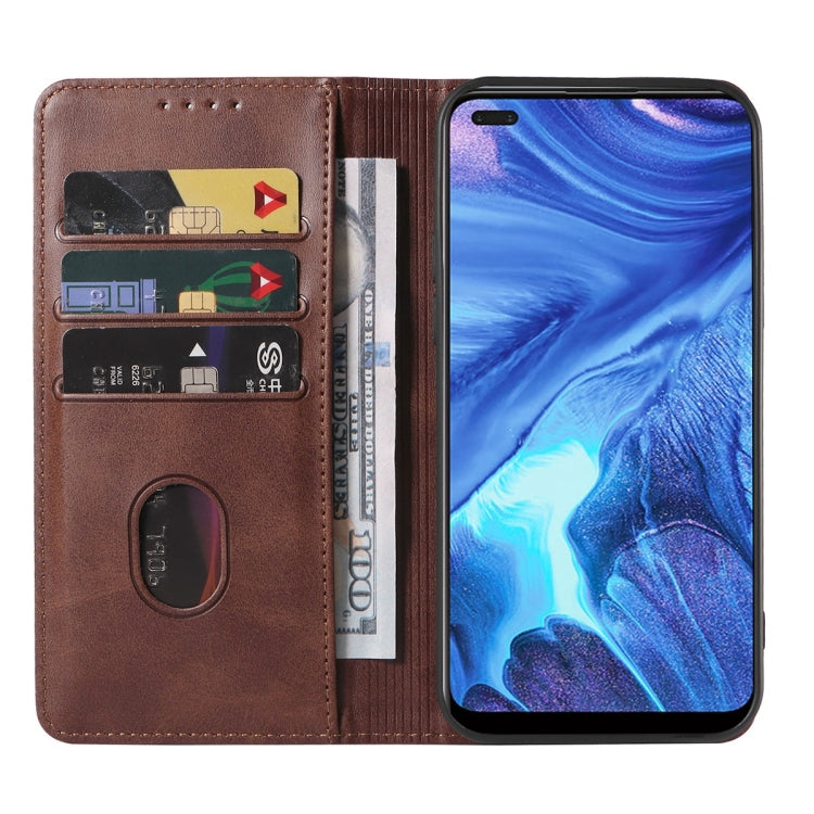 For OPPO Reno4 Magnetic Closure Leather Phone Case
