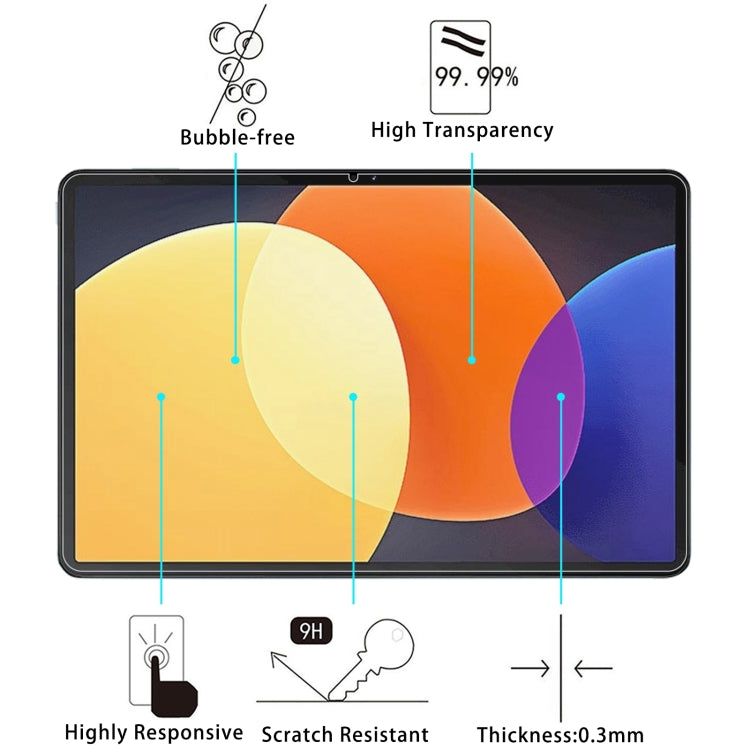 25 PCS 9H 0.3mm Explosion-proof Tempered Glass Film For Xiaomi Pad 5 Pro 12.4