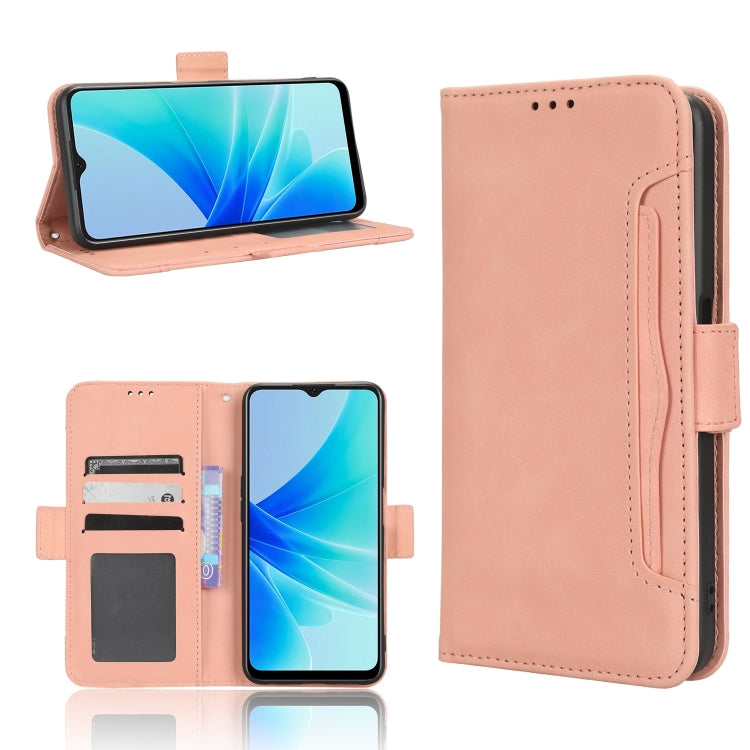 For OPPO A57 5G / 4G Skin Feel Calf Texture Card Slots Leather Phone Case