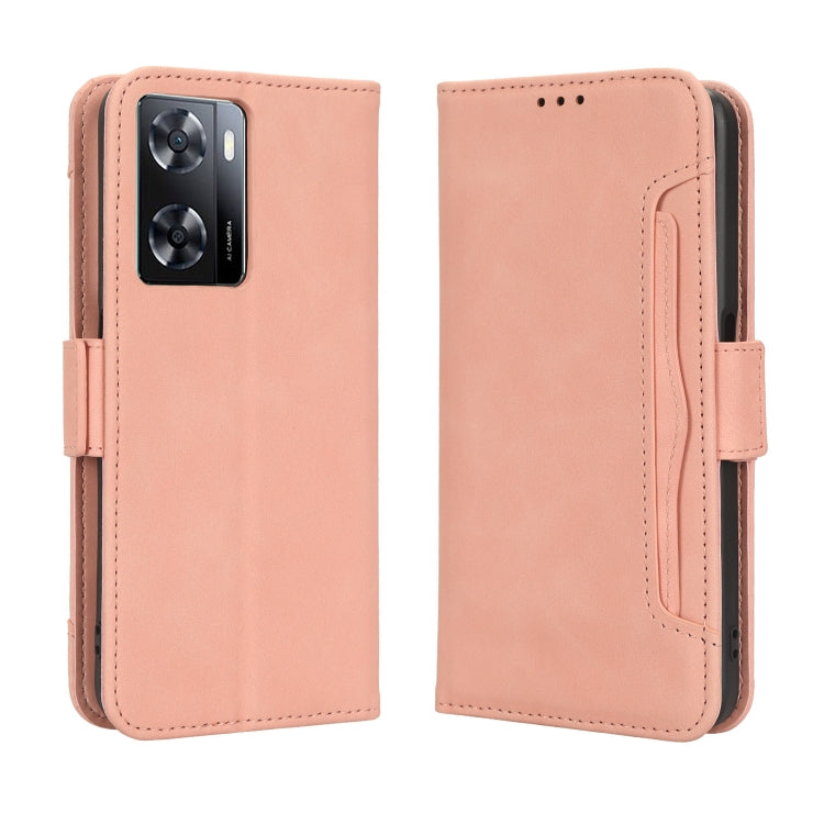 For OPPO A57 5G / 4G Skin Feel Calf Texture Card Slots Leather Phone Case