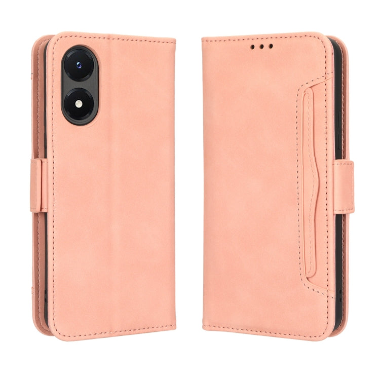 For vivo Y02s Skin Feel Calf Texture Card Slots Leather Phone Case