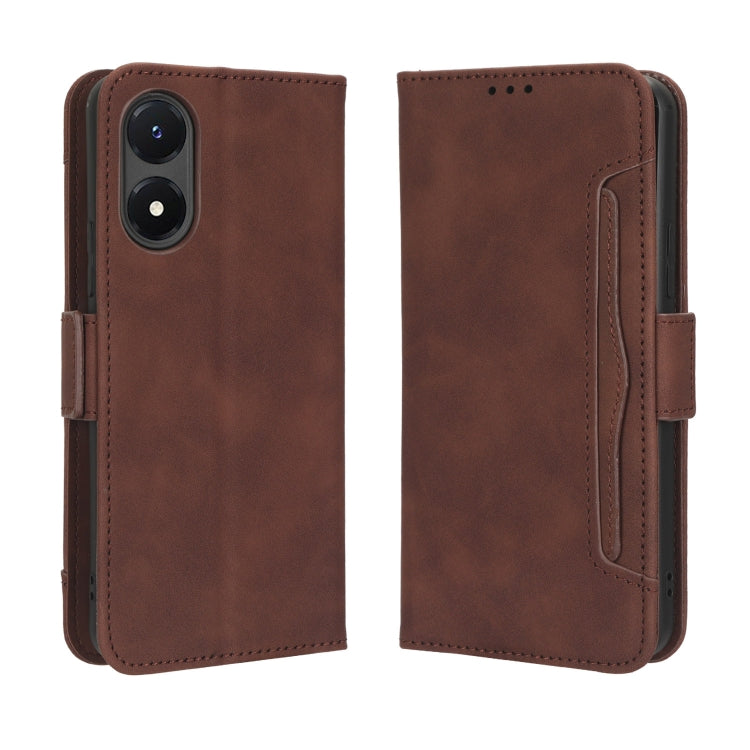 For vivo Y02s Skin Feel Calf Texture Card Slots Leather Phone Case