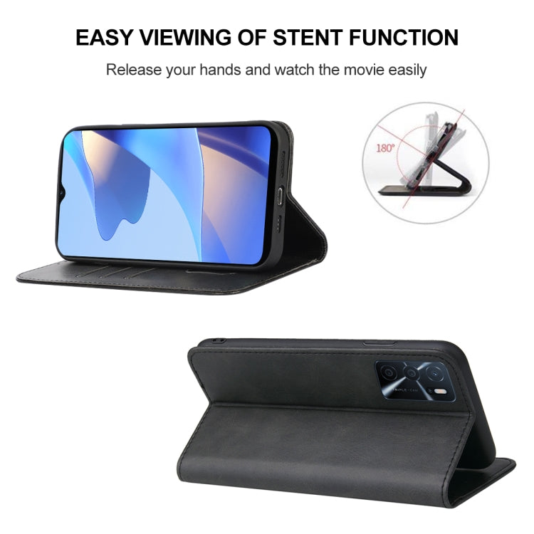 For OPPO A16s Magnetic Closure Leather Phone Case