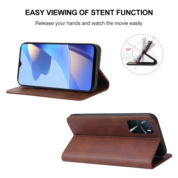 For OPPO A16s Magnetic Closure Leather Phone Case