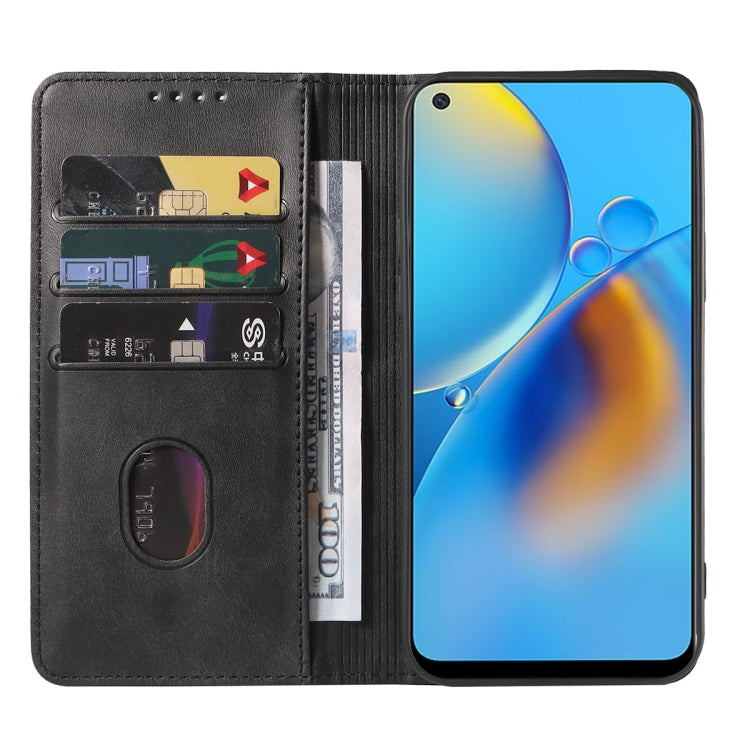 For OPPO A74 4G Magnetic Closure Leather Phone Case