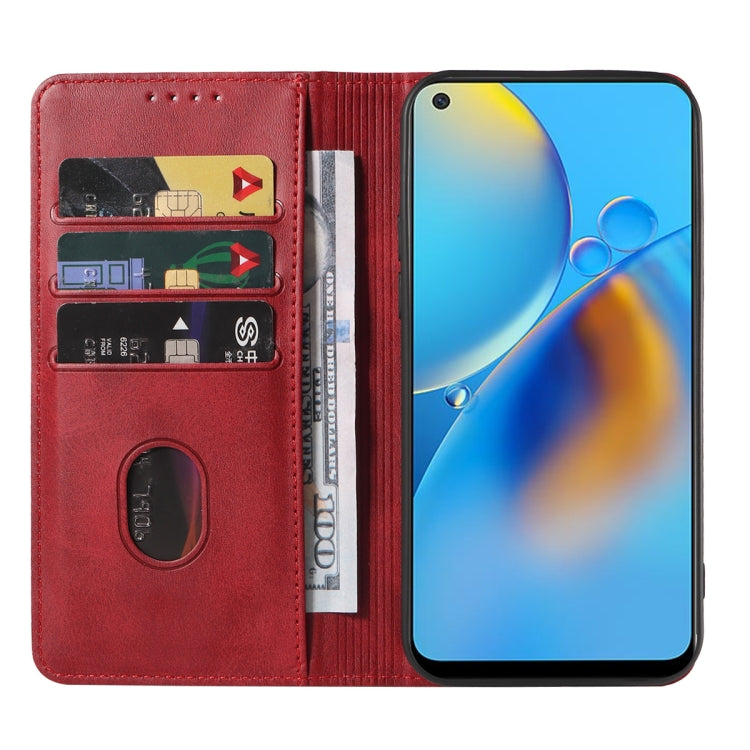 For OPPO A74 4G Magnetic Closure Leather Phone Case