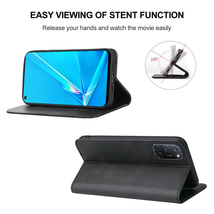 For OPPO A92 Magnetic Closure Leather Phone Case