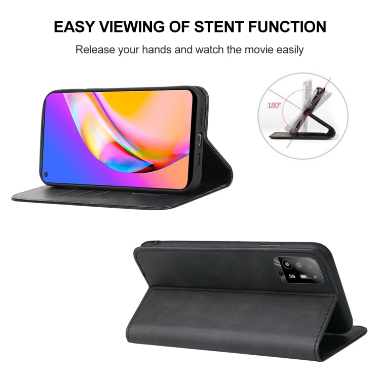 For OPPO A94 5G Magnetic Closure Leather Phone Case