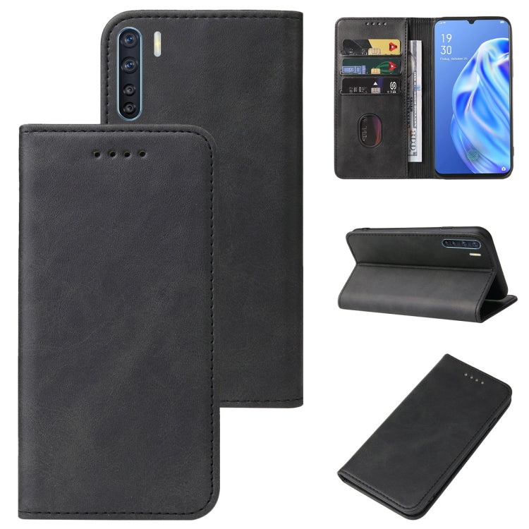For OPPO F15 Magnetic Closure Leather Phone Case