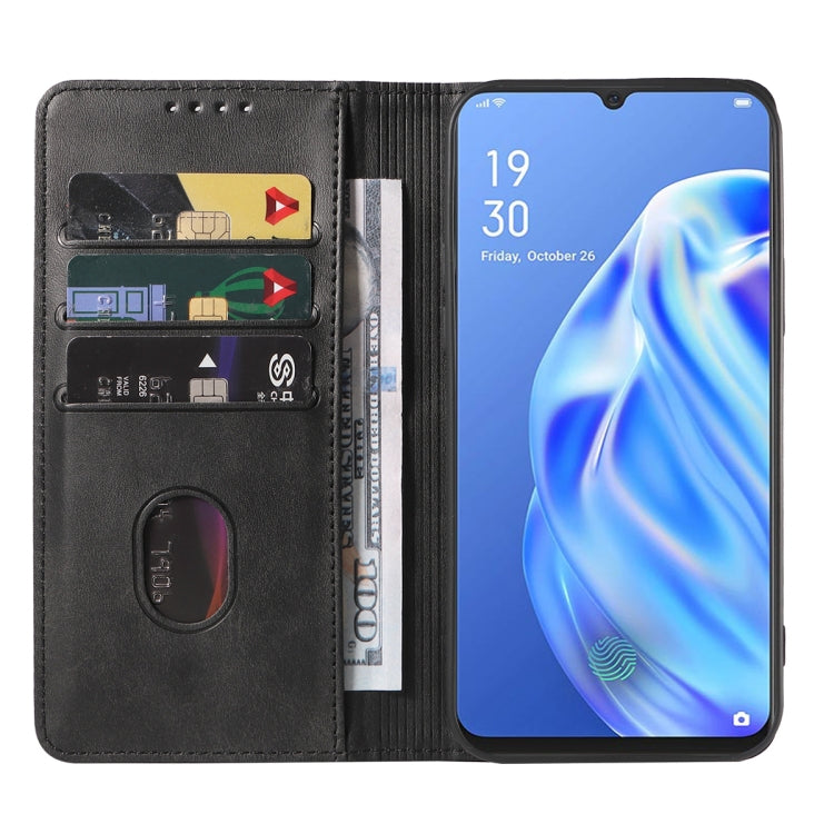 For OPPO F15 Magnetic Closure Leather Phone Case