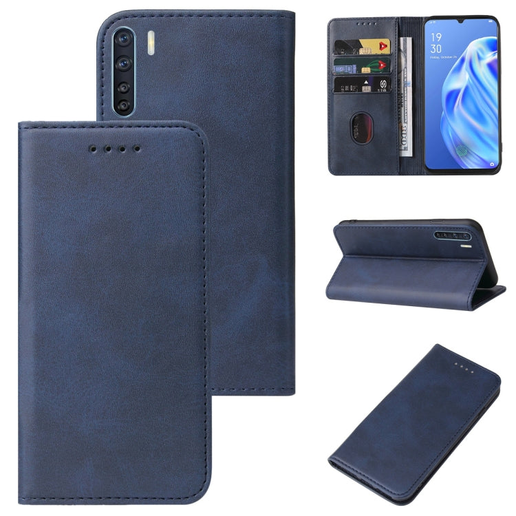 For OPPO F15 Magnetic Closure Leather Phone Case