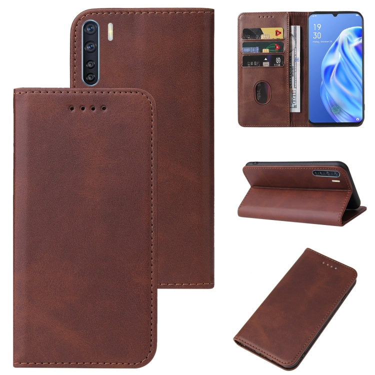 For OPPO F15 Magnetic Closure Leather Phone Case
