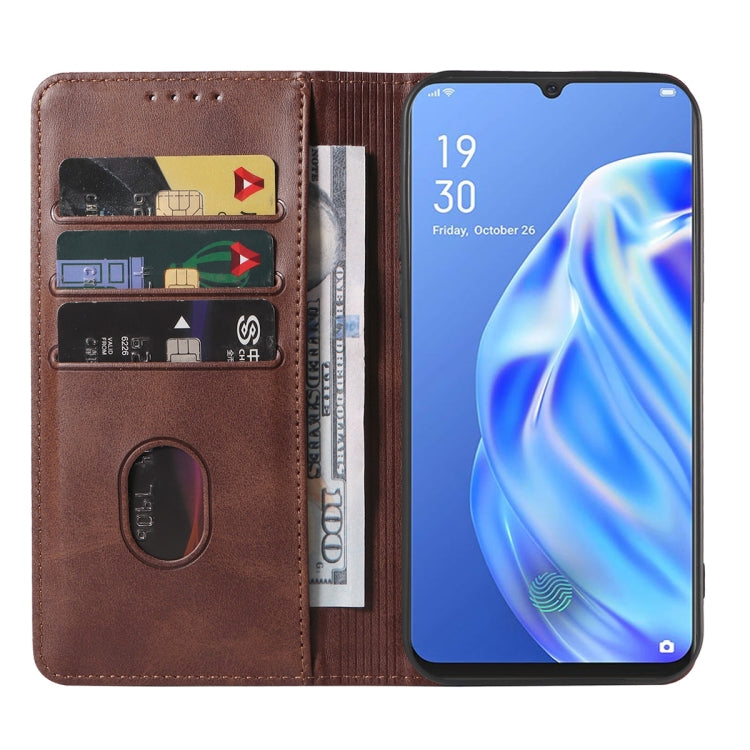 For OPPO F15 Magnetic Closure Leather Phone Case