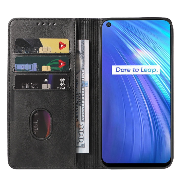 For Realme 6 Magnetic Closure Leather Phone Case