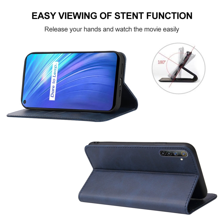 For Realme 6 Magnetic Closure Leather Phone Case