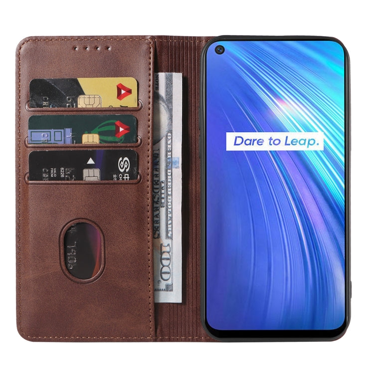 For Realme 6 Magnetic Closure Leather Phone Case