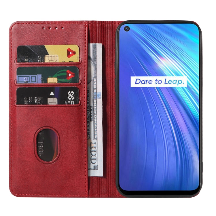 For Realme 6 Magnetic Closure Leather Phone Case